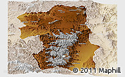 Physical Panoramic Map of South, lighten