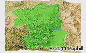 Political Panoramic Map of South, satellite outside