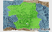 Political Panoramic Map of South, semi-desaturated