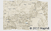 Shaded Relief Panoramic Map of South