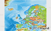 Political 3D Map of Europe, physical outside