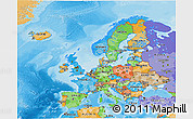 Political 3D Map of Europe