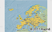 Savanna Style 3D Map of Europe