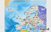 Shaded Relief 3D Map of Europe, political outside, shaded relief sea