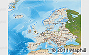 Shaded Relief 3D Map of Europe, satellite outside, shaded relief sea