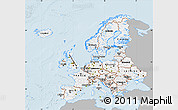 Gray Map of Europe, single color outside