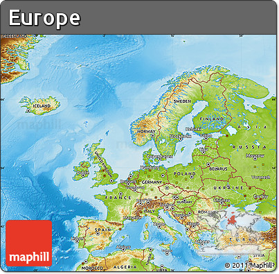 Physical Map of Europe