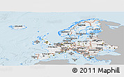 Gray Panoramic Map of Europe, single color outside