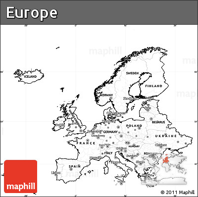 Blank Simple Map of Europe, cropped outside