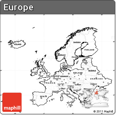 Blank Simple Map of Europe, cropped outside
