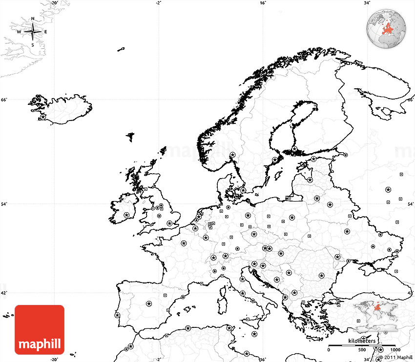 political map of europe blank