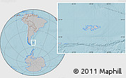 Gray Location Map of Falkland Islands (Islas Malvinas), hill shading outside