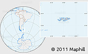 Gray Location Map of Falkland Islands (Islas Malvinas), lighten
