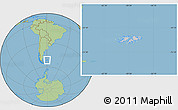Gray Location Map of Falkland Islands (Islas Malvinas), savanna style outside