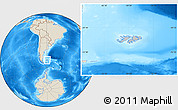 Gray Location Map of Falkland Islands (Islas Malvinas), shaded relief outside
