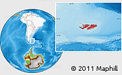 Physical Location Map of Falkland Islands (Islas Malvinas), highlighted continent