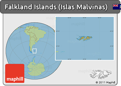 Satellite Location Map of Falkland Islands (Islas Malvinas), savanna style outside