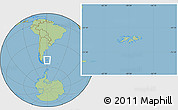 Savanna Style Location Map of Falkland Islands (Islas Malvinas), hill shading inside