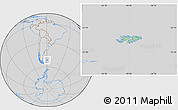 Savanna Style Location Map of Falkland Islands (Islas Malvinas), lighten, desaturated