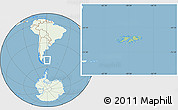 Savanna Style Location Map of Falkland Islands (Islas Malvinas), lighten, land only