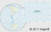 Savanna Style Location Map of Falkland Islands (Islas Malvinas), lighten