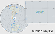 Savanna Style Location Map of Falkland Islands (Islas Malvinas), lighten, semi-desaturated