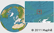 Satellite Location Map of Faroe Islands, highlighted continent