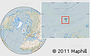 Satellite Location Map of Faroe Islands, lighten