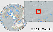 Satellite Location Map of Faroe Islands, lighten, semi-desaturated