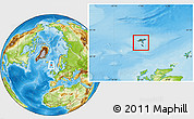 Satellite Location Map of Faroe Islands, physical outside