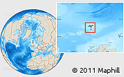 Satellite Location Map of Faroe Islands, shaded relief outside