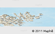 Shaded Relief Panoramic Map of Norderøerne