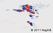 Flag Panoramic Map of Faroe Islands, flag rotated