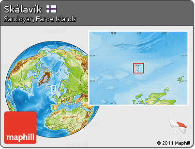 Physical Location Map of Skálavík, highlighted country
