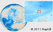 Shaded Relief Location Map of Skálavík, within the entire country