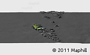 Satellite Panoramic Map of Hvalba, darken, desaturated