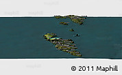 Satellite Panoramic Map of Hvalba, darken
