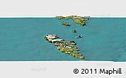 Shaded Relief Panoramic Map of Hvalba, satellite outside