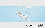 Shaded Relief Panoramic Map of Hvalba, single color outside