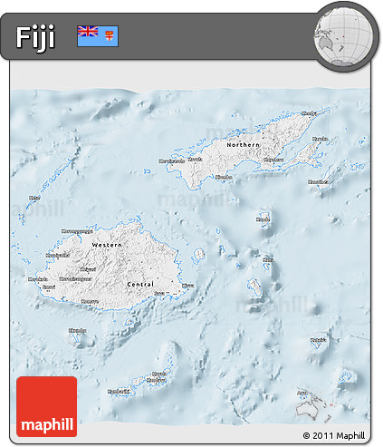 Classic Style 3D Map of Fiji