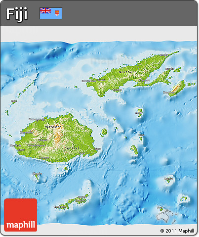 Physical 3D Map of Fiji