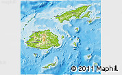 Physical 3D Map of Fiji, political outside