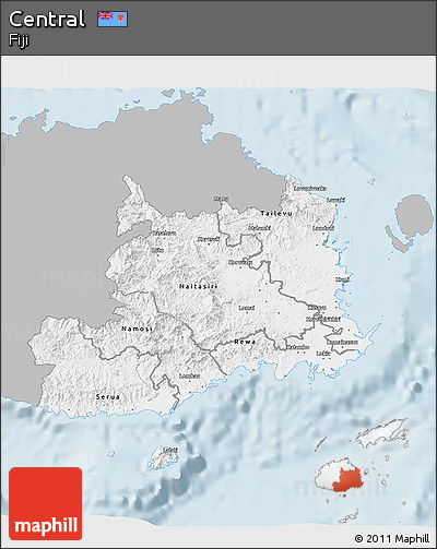 Gray 3D Map of Central, single color outside
