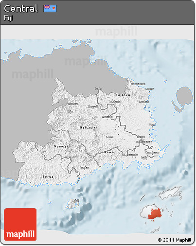 Gray 3D Map of Central, single color outside