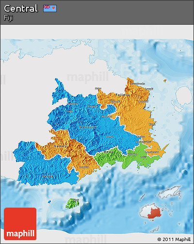 Political 3D Map of Central, single color outside