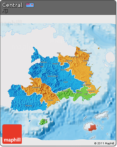 Political 3D Map of Central, single color outside