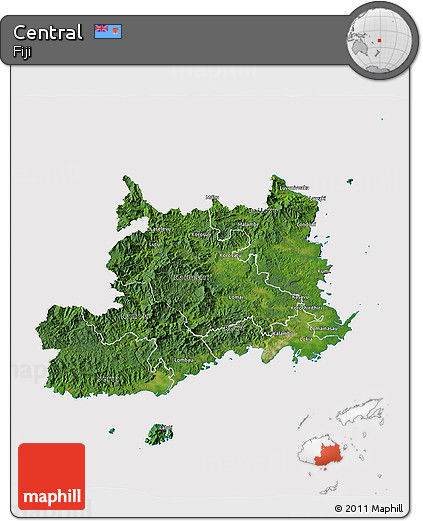Satellite 3D Map of Central, cropped outside