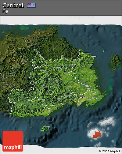 Satellite 3D Map of Central, darken