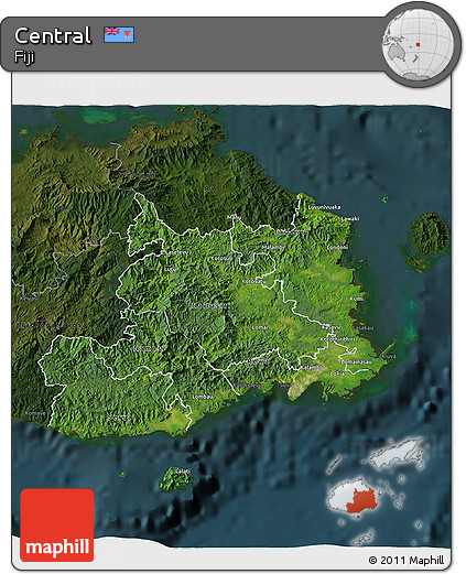Satellite 3D Map of Central, darken