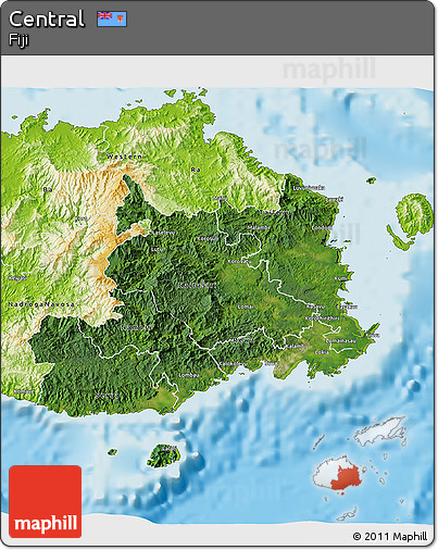 Satellite 3D Map of Central, physical outside